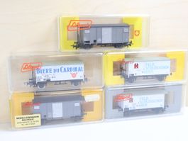 Liliput 5 x SBB Bierwagen Set - H0 schöne Modelle