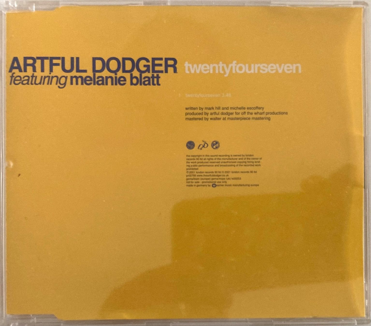 CD: ARTFUL DODGER FEATURING MELANIE BLATT - TWENTYFOURSEVEN – Usato da Poliez-Pittet venduto da Newtown-Records