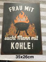 E-Mailschild Blechschild Frau mit Kohle