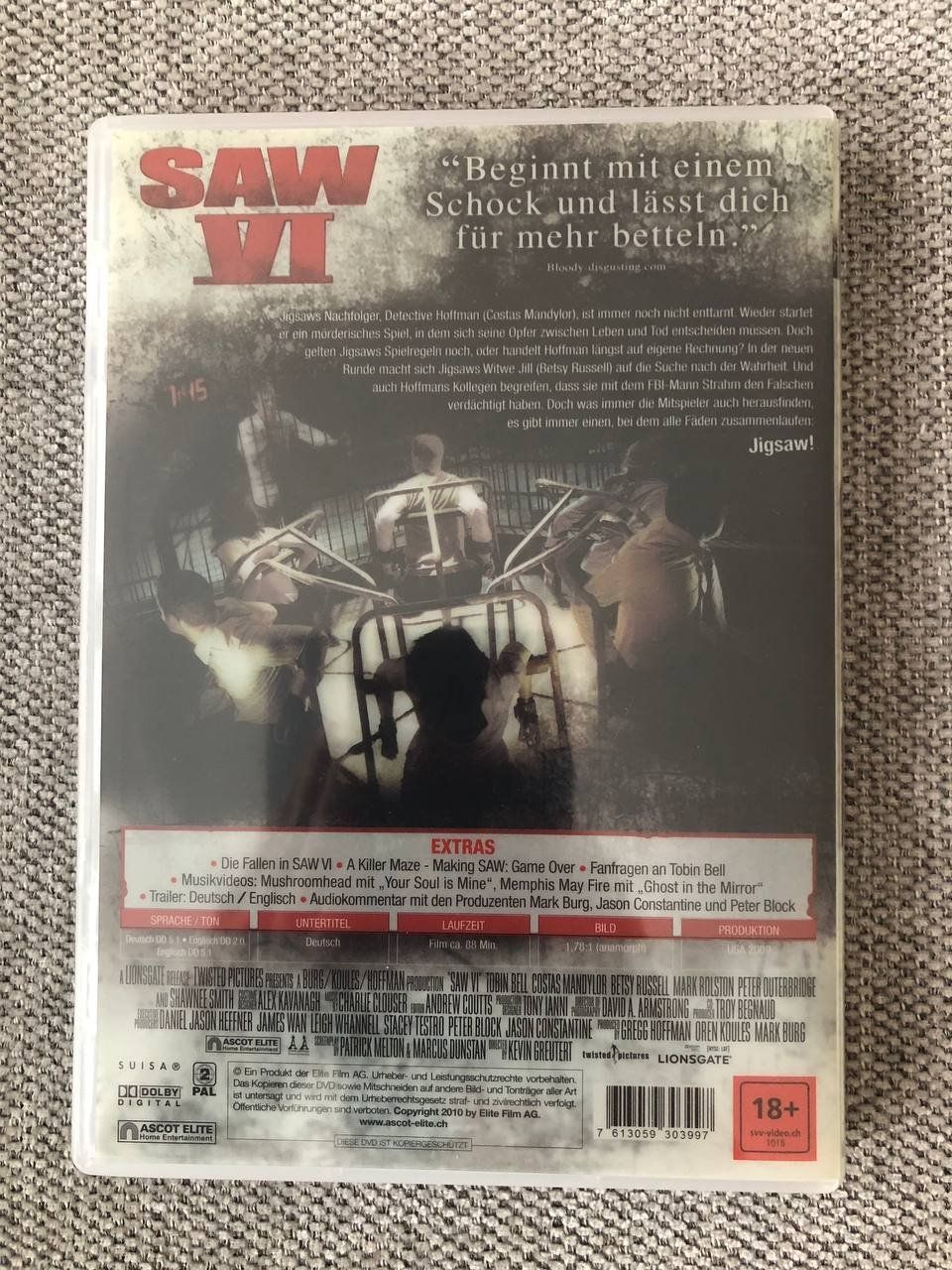 Tutti i DVDs: SAW VI - SEIN WILLE GESCHEHE – Usato da Zollikofen venduto da jde_72zf 1