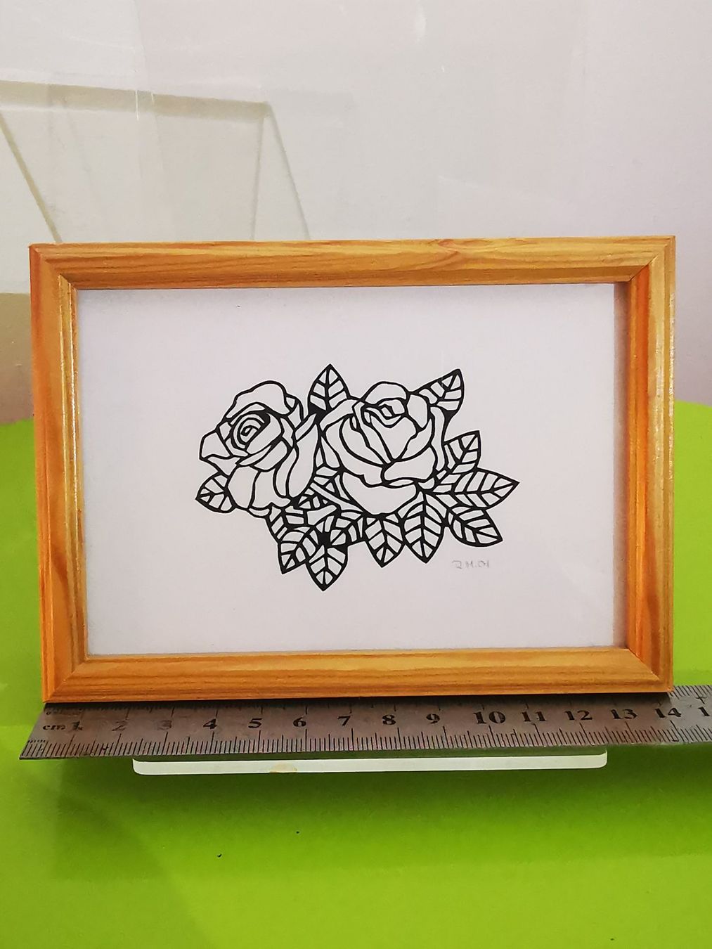 Grafica & Litografie: Handgemachtes Scherenschnitt Bild "Rosen", gerahmt – Usato da Crissier venduto da froerli 2