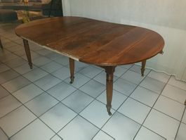 Louis Philippe Esstisch Mahagoni ausziehbar auf Rollen ANTIK