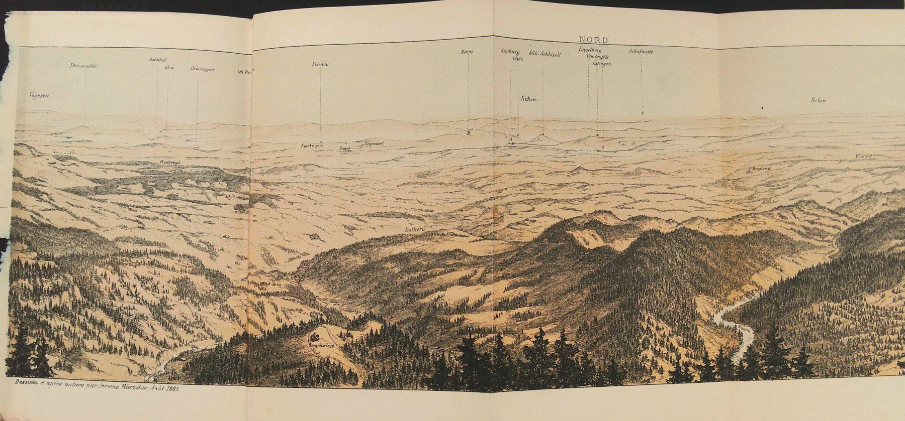 Cartine & Atlanti: Napf Panorama von Hürzeler 1883 – Usato da Rafz venduto da booksell 1