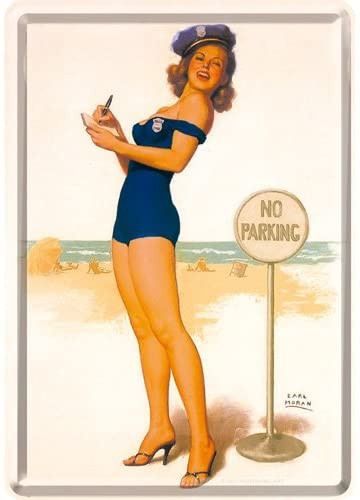 Articoli pubblicitari: Pin Up No Parking, Blechpostkarte – Nuovo (secondo la descrizione) da Schalunen venduto da schwabspielautomaten