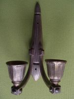 vernickelte Art Deco Bronze Wandlampe