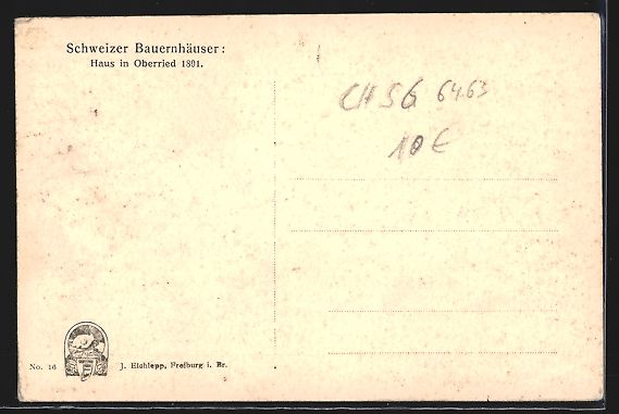 Ansichtskarten: AK Oberried, Schweizer Bauernhaus 1901 – Gebraucht aus Berlin von bartko-reher 1