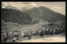 Zweisimmen, Ortsansicht mit Kirche und S