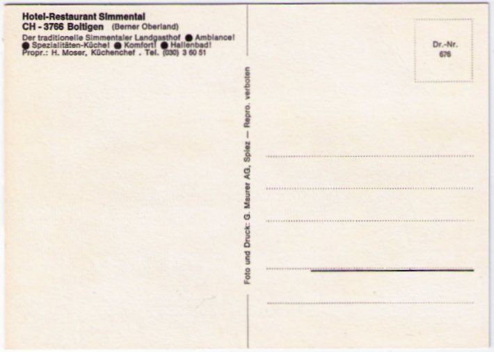 Cartes postales: Boltingen - Restaurant Simmental – D'occasion à Binningen par Mountainrider 1