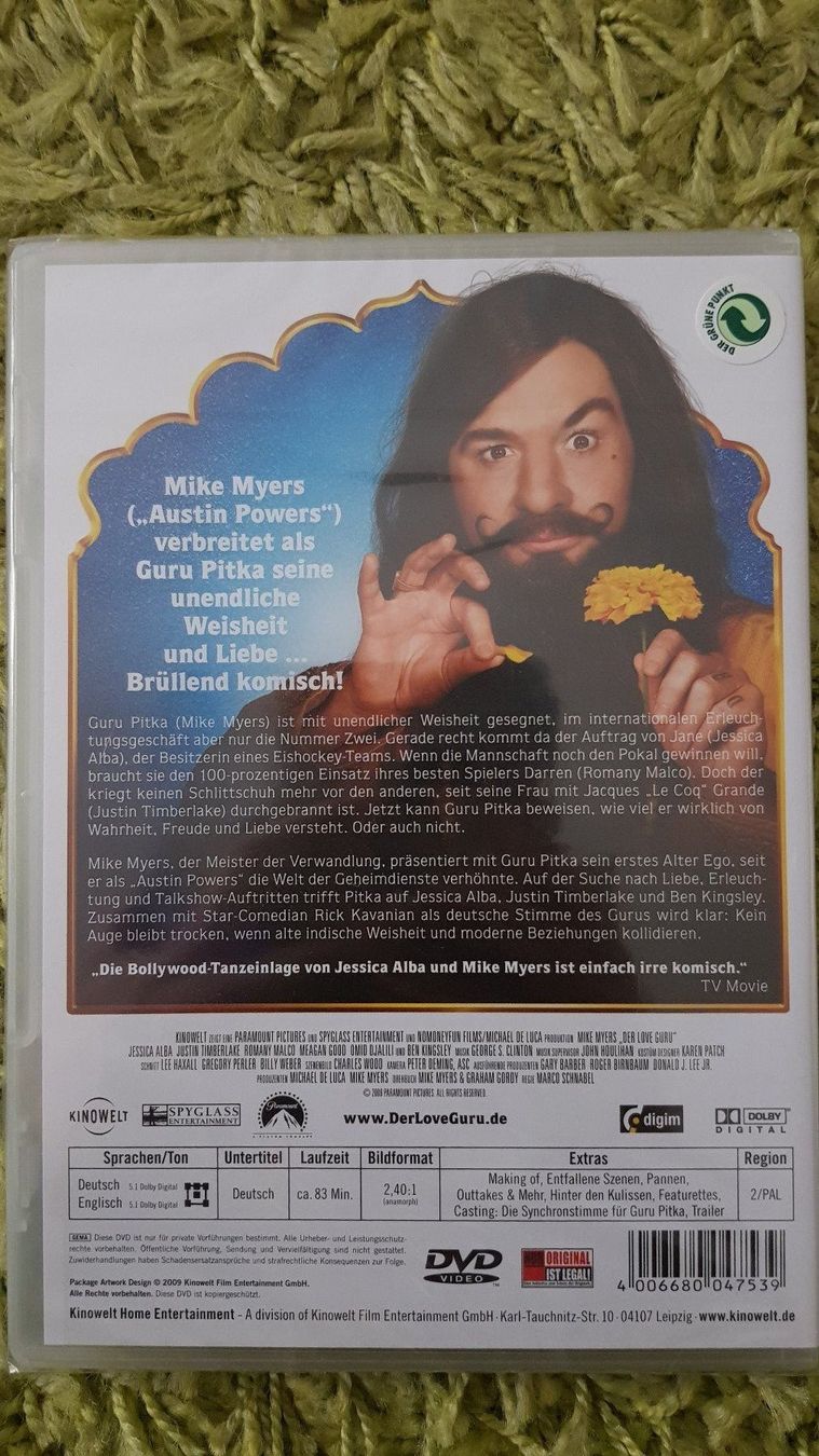 Tutti i DVDs: Der Love Guru – Nuovo e nell'imballaggio originale da Dornach venduto da Letizia1987 1