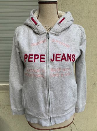 Super jaquette hoodie PEPE JEANS doublée mouton t.176-XS-S