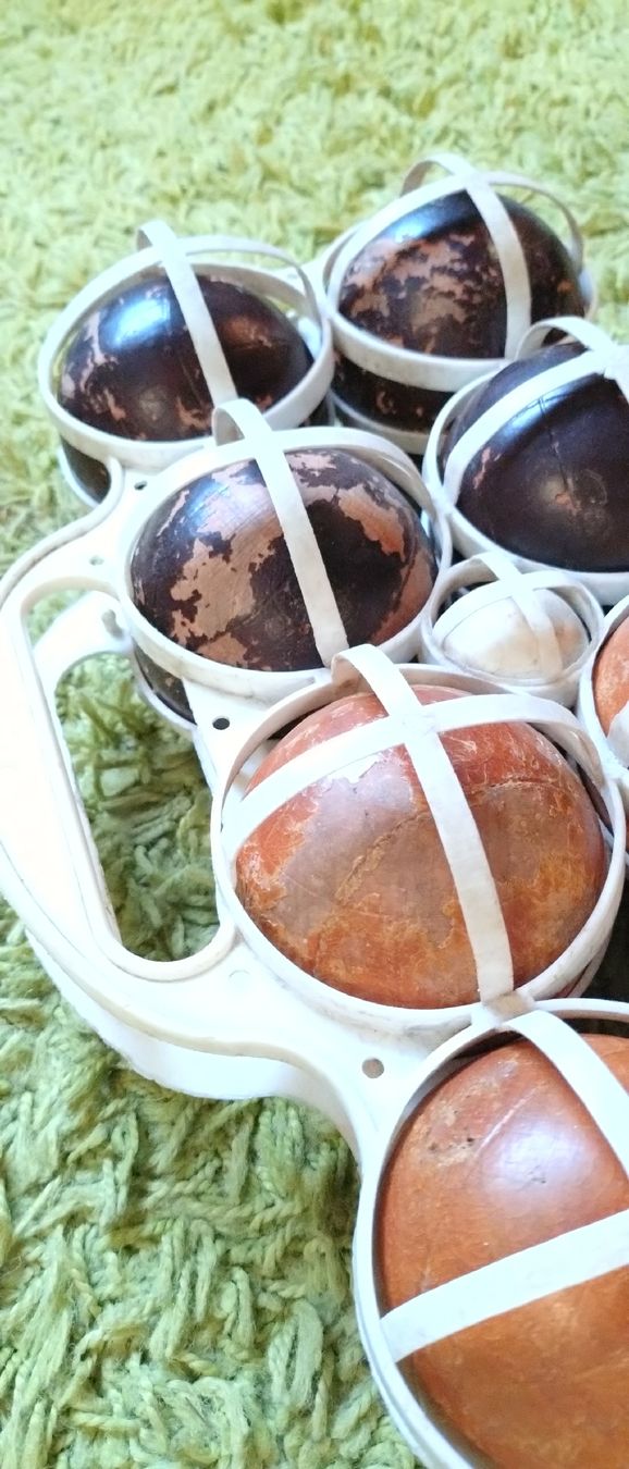 Spiele: Jeu de boules en bois vintage avec support – Gebraucht aus Farvagny-le-Grand von LaCaverne 1