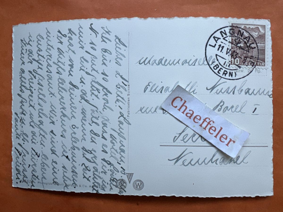 Ansichtskarten: 1943 Langnau i.E. – Gebraucht aus Zürich von Chaeffeler 1