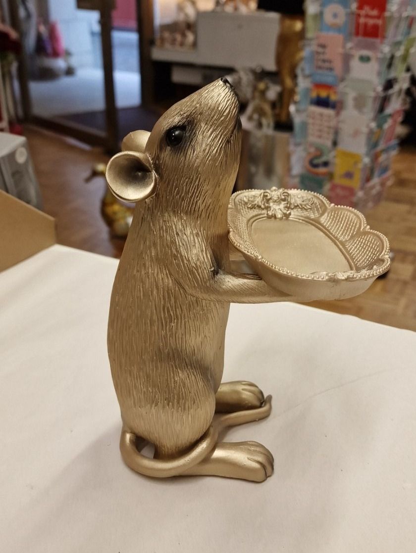 Ciotole: Deko Ratte mit Tablett / Schale Beige Kartenhalter – Nuovo e nell'imballaggio originale da Schaffhausen venduto da AtelierPudesco 2