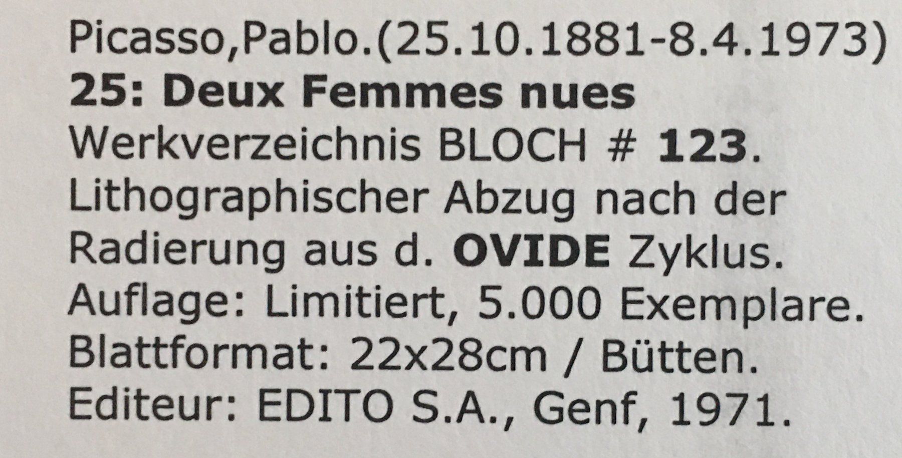 Grafica & Litografie: Pablo Picasso Ovid " Planche XXV " – Usato da Nennigkofen venduto da Sommersonnen 3