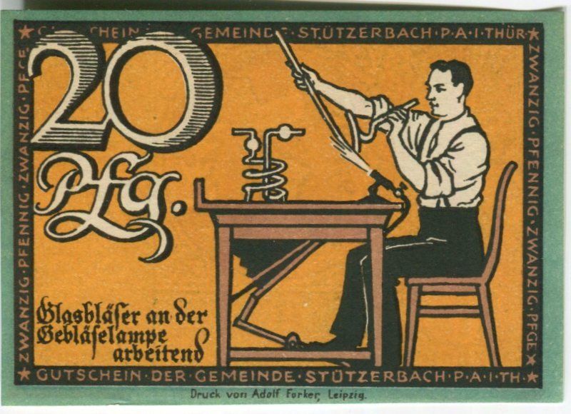 Billets de banque: Notgeld "20 Pfennig.  Stützerbach 1921". – D'occasion à Basel par Butsch5