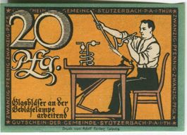 Notgeld "20 Pfennig.  Stützerbach 1921".