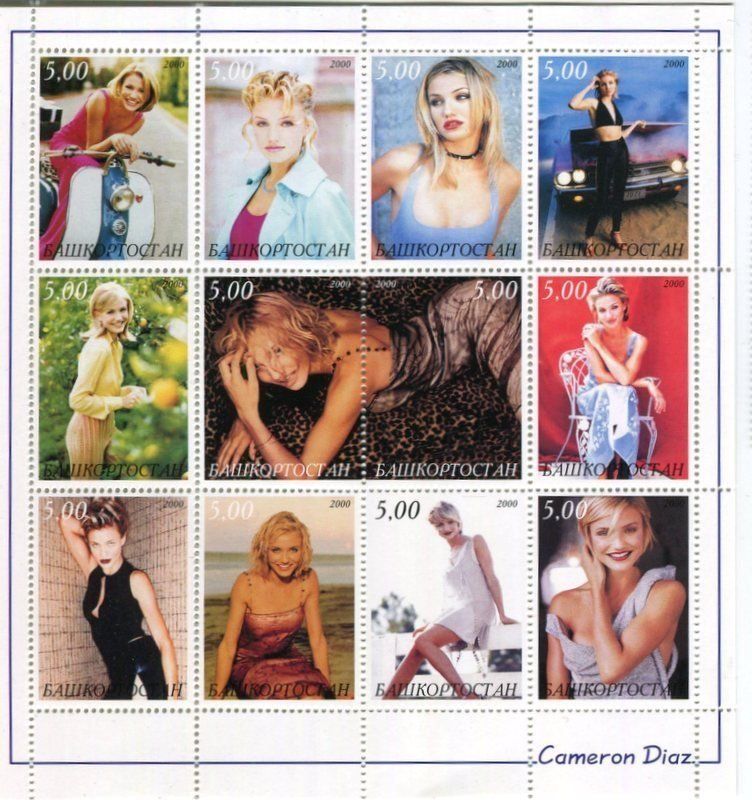 Tutti i francobolli: Block "Cameron Diaz". Baschkortostan – Nuovo e nell'imballaggio originale da Basel venduto da Butsch5