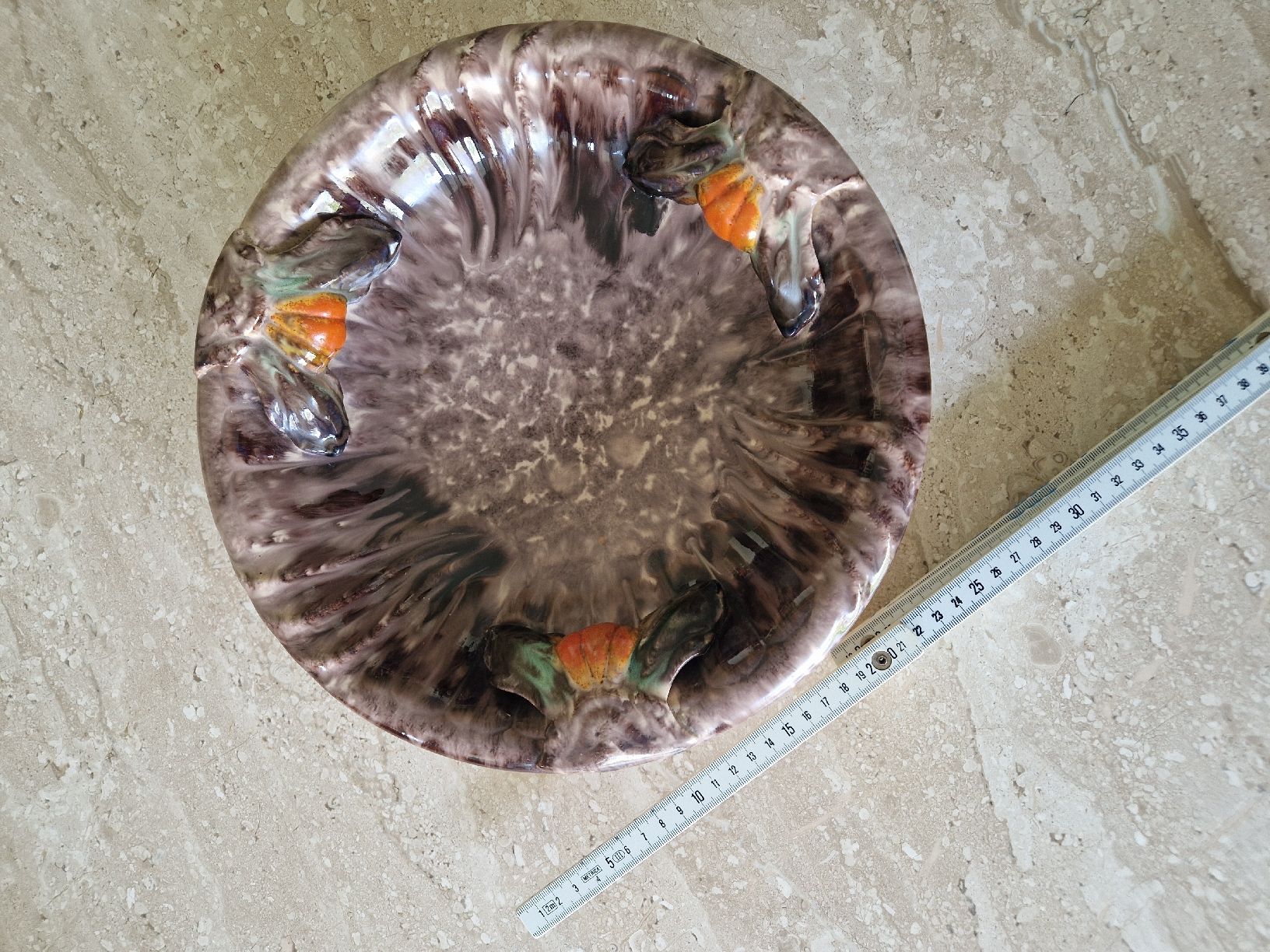 Ciotole: Grosse wunderschöne Vintage Keramikschale, 31.5cm Durchm. – Usato da Obfelden venduto da Vintage-to-go 1