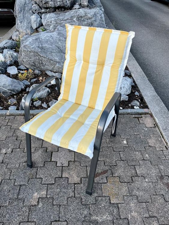 4 robuste Gartenstühle mit Sitzpolstern, Marke MWH Kaufen auf Ricardo