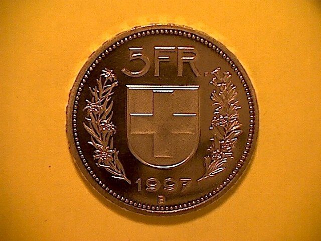 Tutti le monete: 5 Fr. 1997 unz aus Münzsatz – Usato da Buchs AG venduto da Ged8