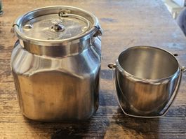 Vollrahm-Transportbehälter ca. 4L + kleines Rahmkesseli