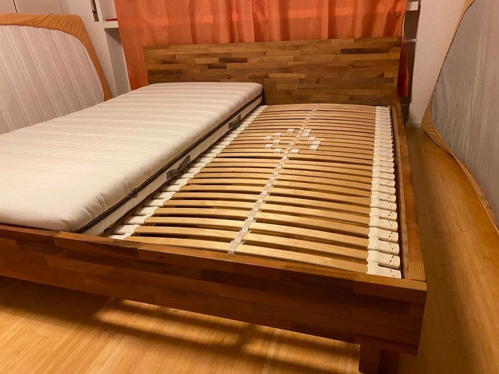 Doppelbett mit Lattenrost und Matratzen (180x200cm) | Kaufen auf Ricardo