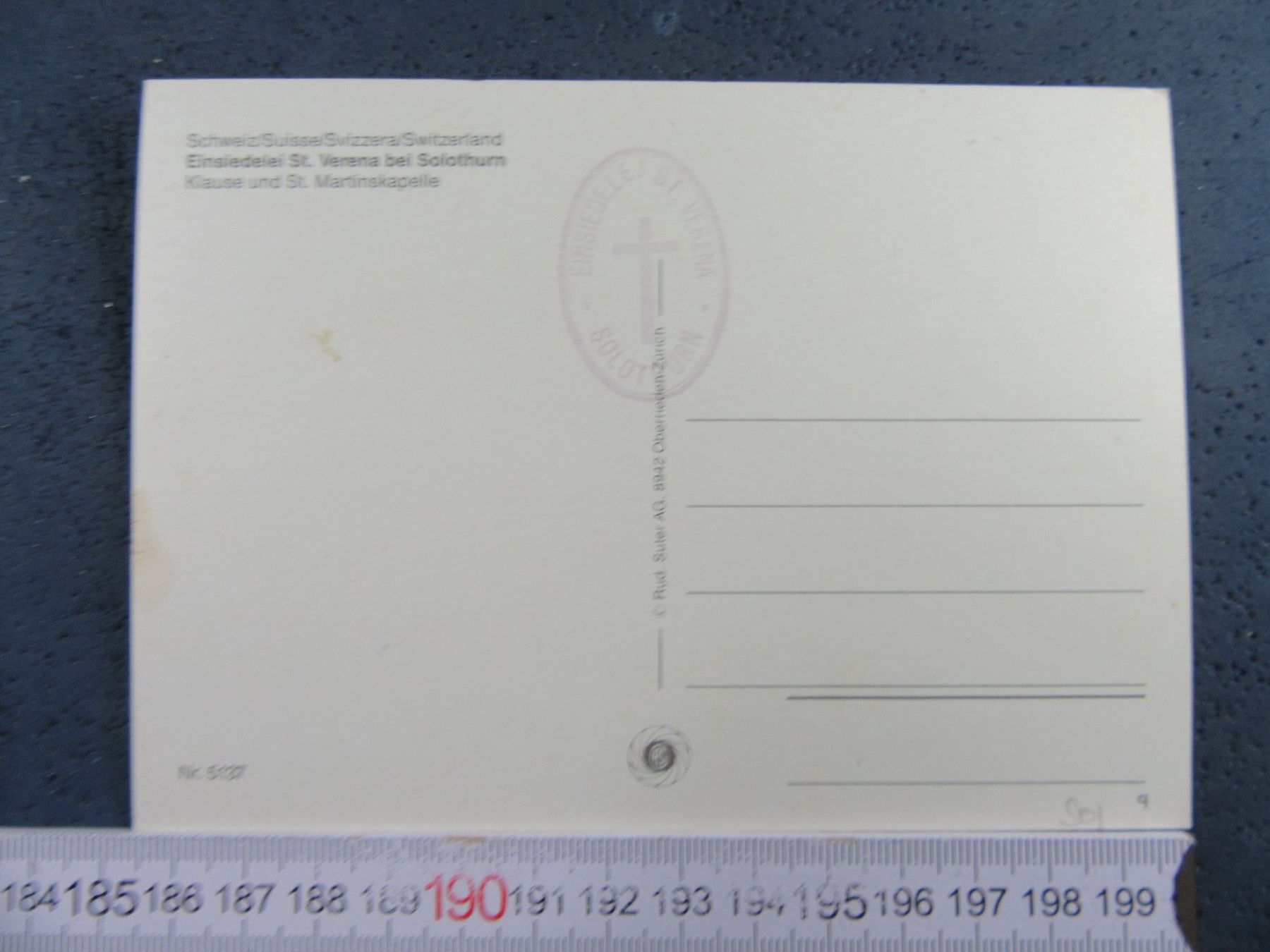 Cartoline postali: SOLOTHURN EINSIEDELEI ST,VERENA KLAUSE UND KAPELLE – Usato da Ettingen venduto da Hausi4711 1