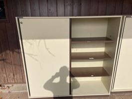 Schiebetürenschrank Büro 156×154×44cm Holz abschliessbar