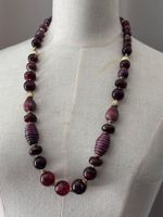 Magnifique collier vintage bordeaux et doré - Chic!