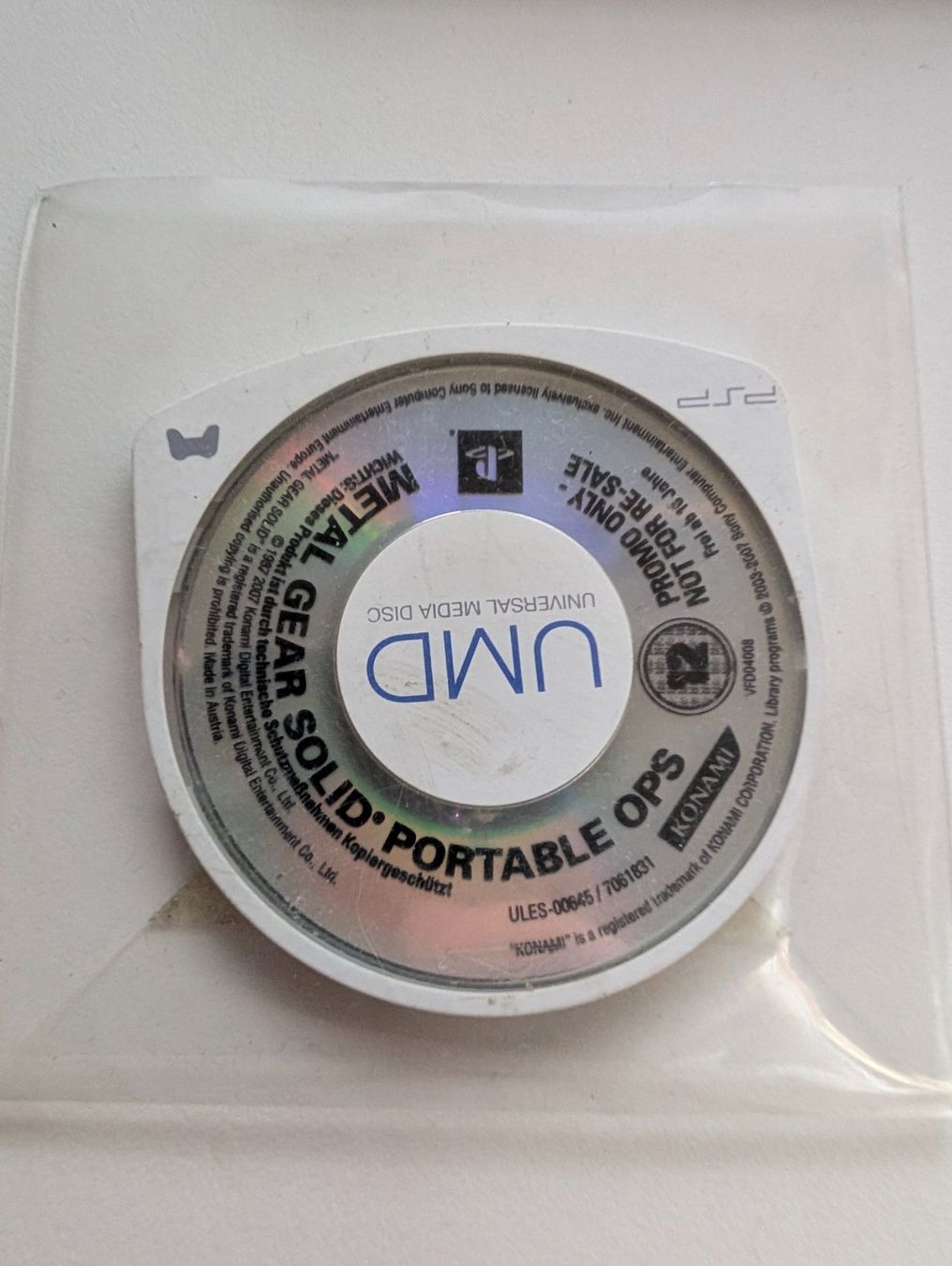 Sony Giochi: Metal Gear Solid Portable Ops  PSP Promo Game Rare – Usato da Hünenberg See venduto da SpecialEditionGaming