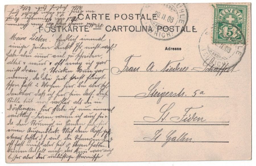 Cartoline postali: Remismühle, Asyl, gelaufen 1908 – Usato da Frauenfeld venduto da POML 1