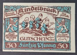 50 PFENNIG / KINDELBRÜCK 1920 (BANKFRISCH)