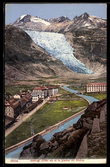 Ansichtskarten: AK Gletsch, Le glacier du Rhône – Gebraucht aus Berlin von bartko-reher