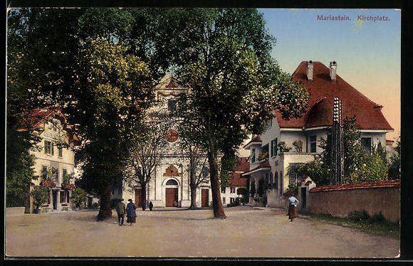 Cartoline postali: AK Mariastein, Am Kirchplatz – Usato da Berlin venduto da bartko-reher