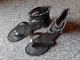 Sandalen hohe Sandaletten Kunstleder