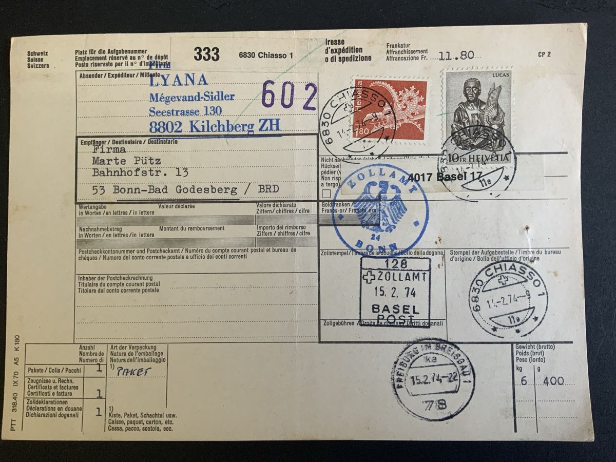 Tous les timbres: Chiasso Paketkarte – D'occasion à Binningen par chr_cr5n