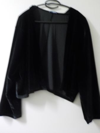 Schwarze Samt-Kurzjacke, XL (60)