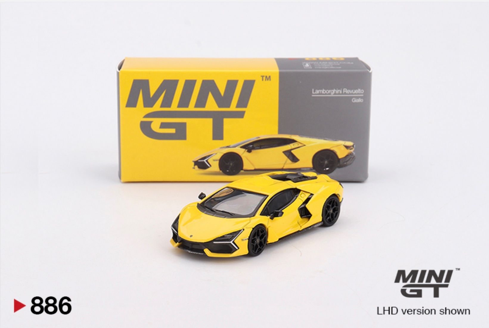 Lamborghini Modellini d'auto: Lamborghini Revuelto Giallo 1/64 Mini GT – Nuovo e nell'imballaggio originale da Wohlen AG venduto da PrivatSammlung