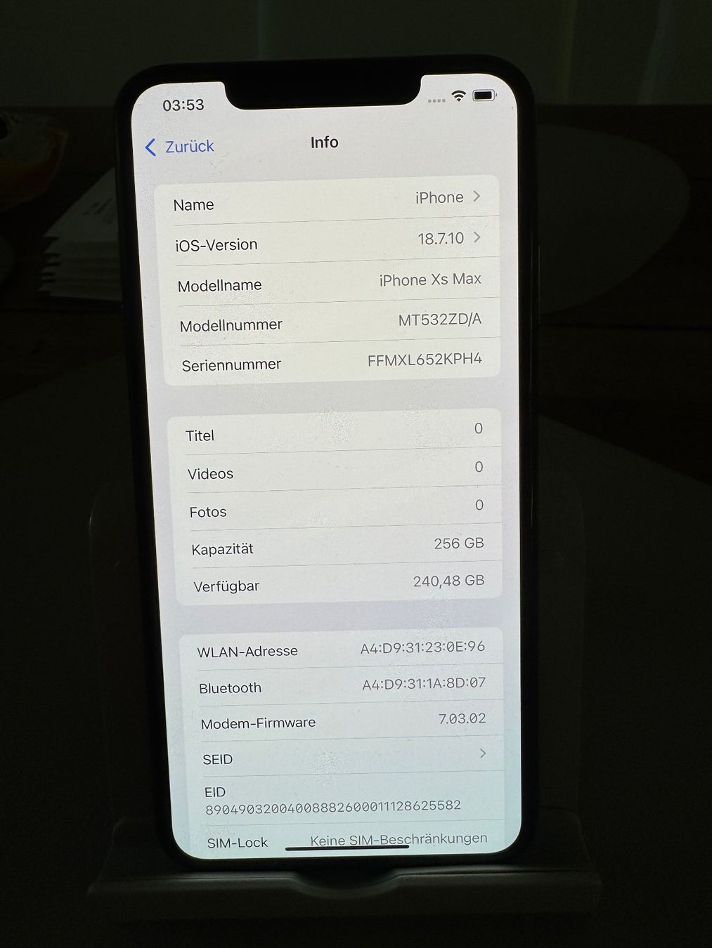 Apple Telefoni cellulari / Smartphones: iPhone XS Max 256 GB – Usato da Adliswil venduto da Busys 1