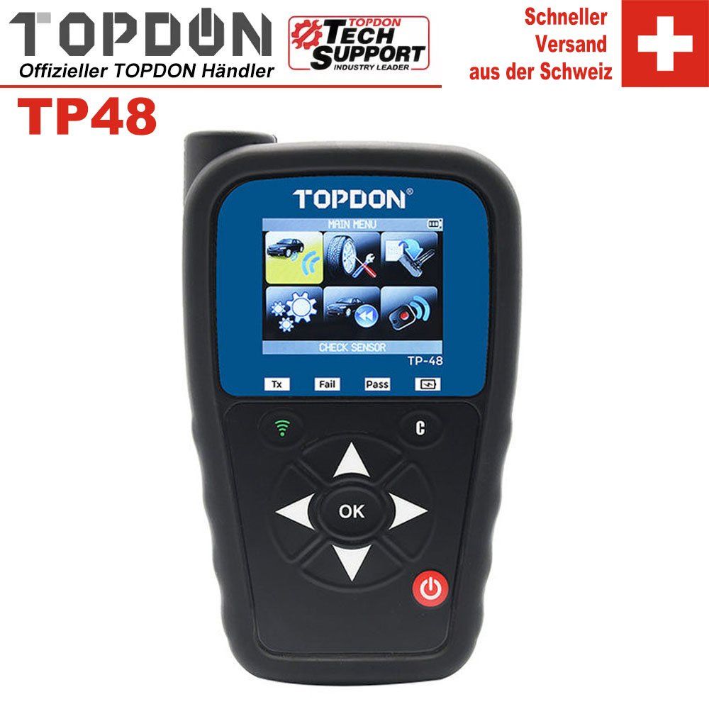 Scanner: TOPDON TP48 RDKS OBD2 Diagnosetool – Neu und originalverpackt aus Malans GR von BUYBEST-Schweiz