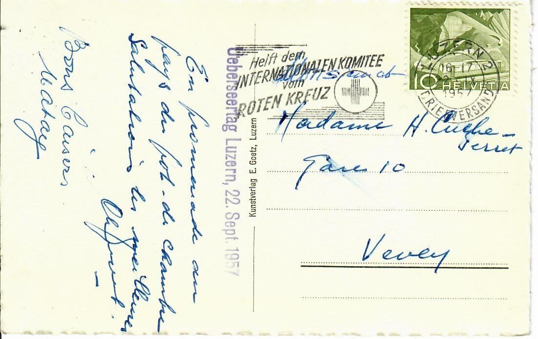 Cartoline postali: Luzern 1957 – Usato da Hochdorf venduto da Ziegel-16 1