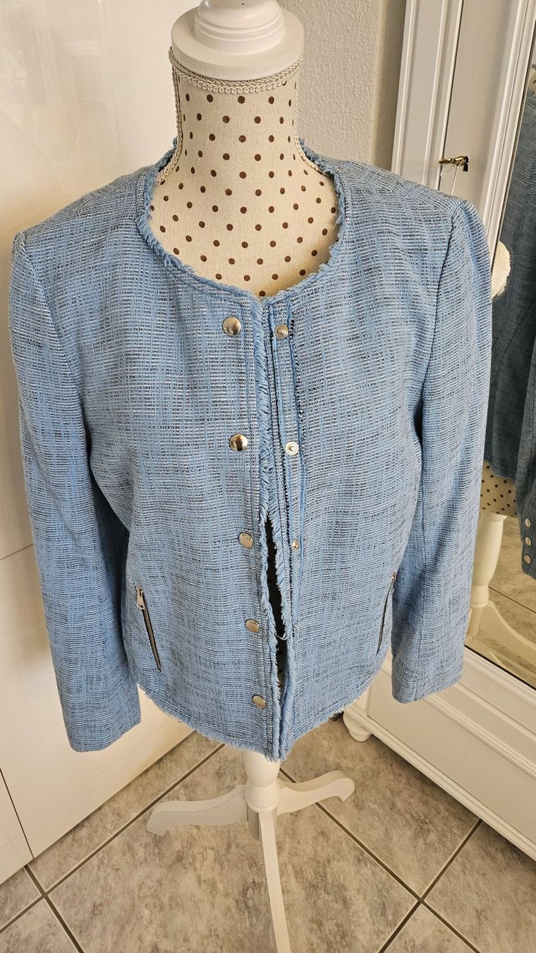 Giacche: Blazer Jacke Gr. 40, helles Jeansblau Blau Marc Aurel – Usato da Gossau ZH venduto da Goes05 1