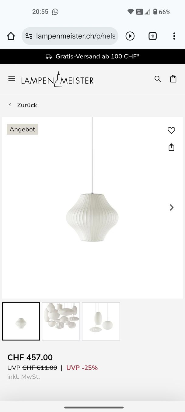 Herman Miller Lampade: Designerlampe Hermann Miller – Usato da Teufen AR venduto da tan_yy7z 5