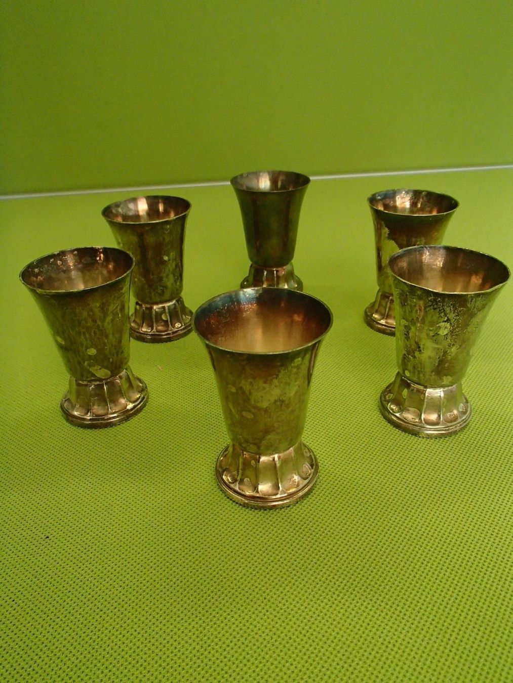 Bicchieri: 6 versilberte Alpacca Art Deco Schnaps oder Schott Gläser – Usato da Schöfflisdorf venduto da pullux 1