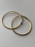 18k GP Stainless Steel Big Hoop Earrings 