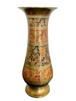 Vase ancien en laiton illustré, Inde 🎁
