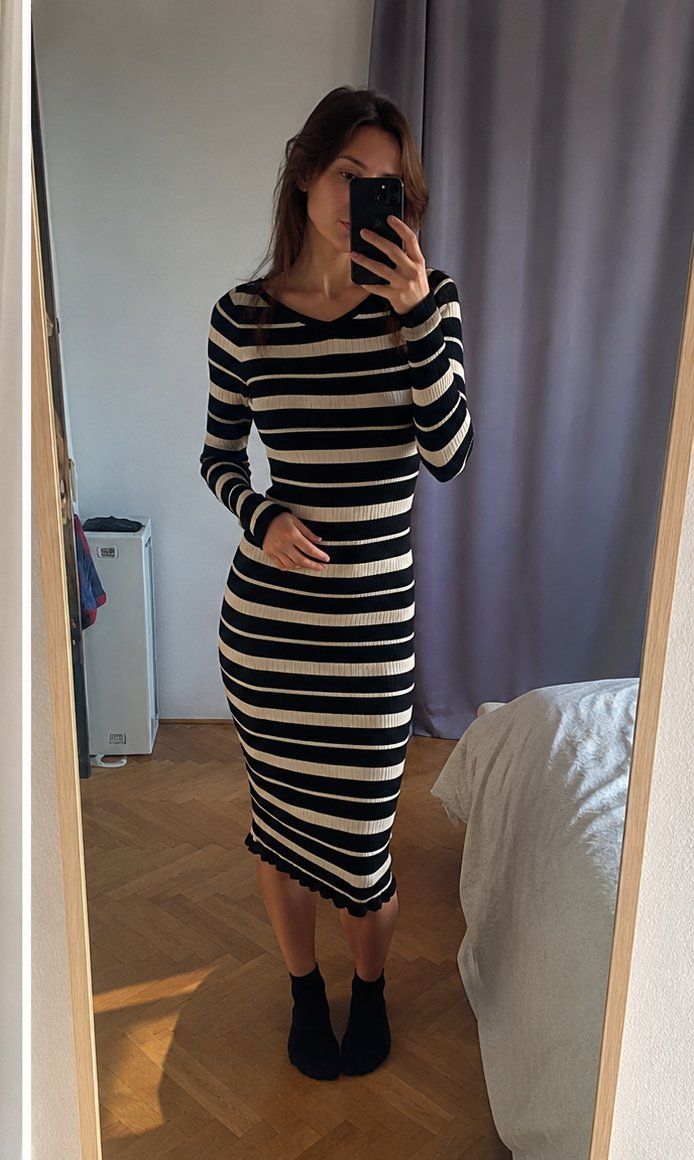 H&M Robes: H&M Rippstrick-Kleid – Figurbetont – Grösse XS – D'occasion à Fully par ema_rizopatron