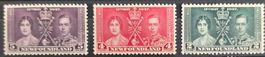 Neufundland Newfoundland Krönung 1937 Kpl. 3 Stk MLH
