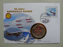 2014 Numisbrief "Jubiläum" 50 Jahre Patrouille Suisse