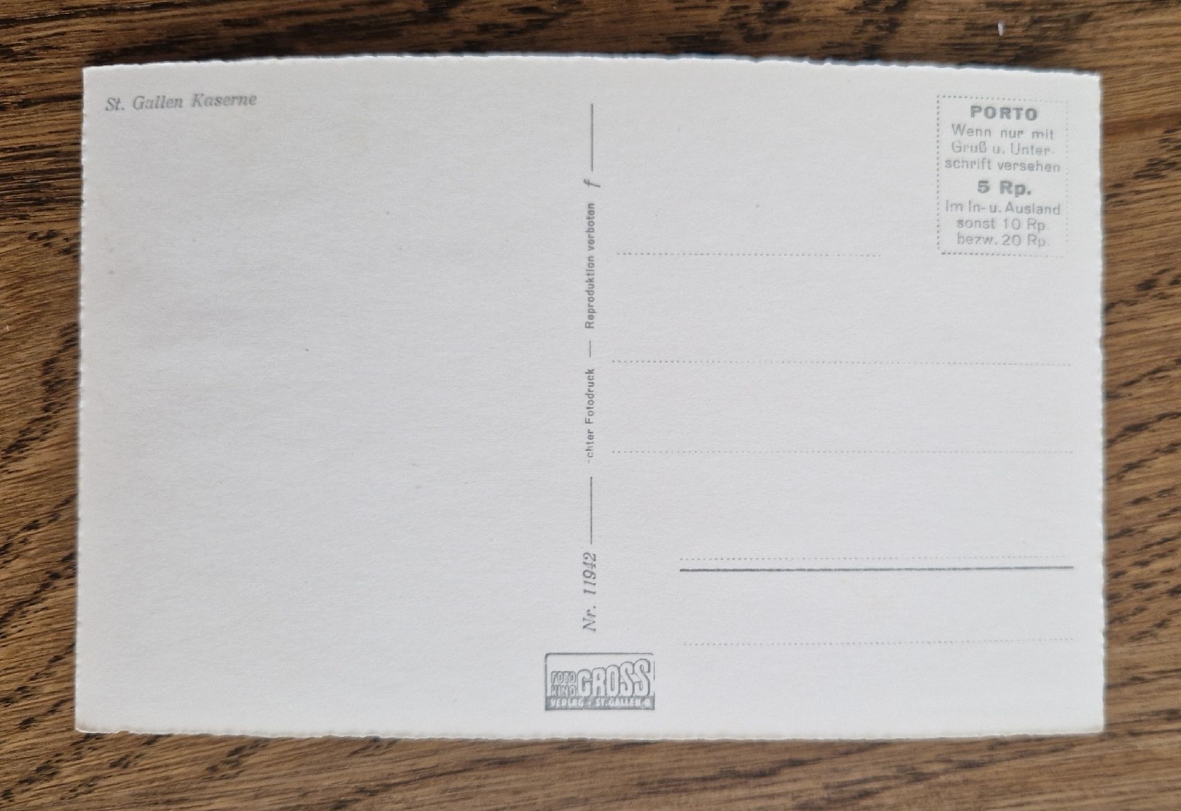 Cartoline postali: Kaserne St. Gallen – Usato da Ebikon venduto da Donar50 1